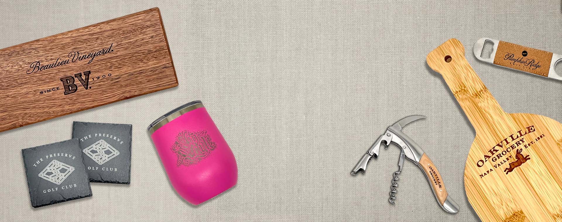 a background image featuring an array of wine and bar-related products offered by Vinstyle